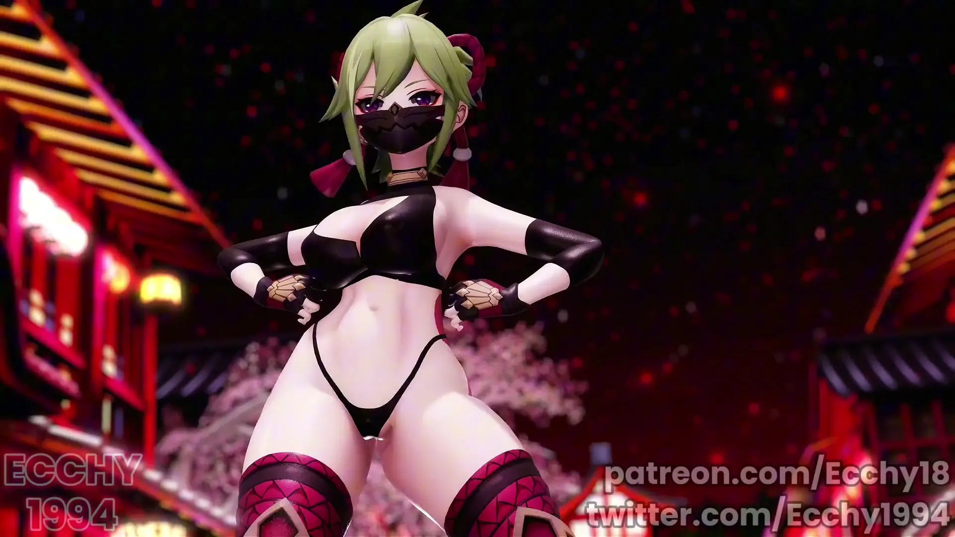 Genshin Impact Kuki Thicc - Bass Knight Ecchi เวอร์ชั่นน่ารัก MMD