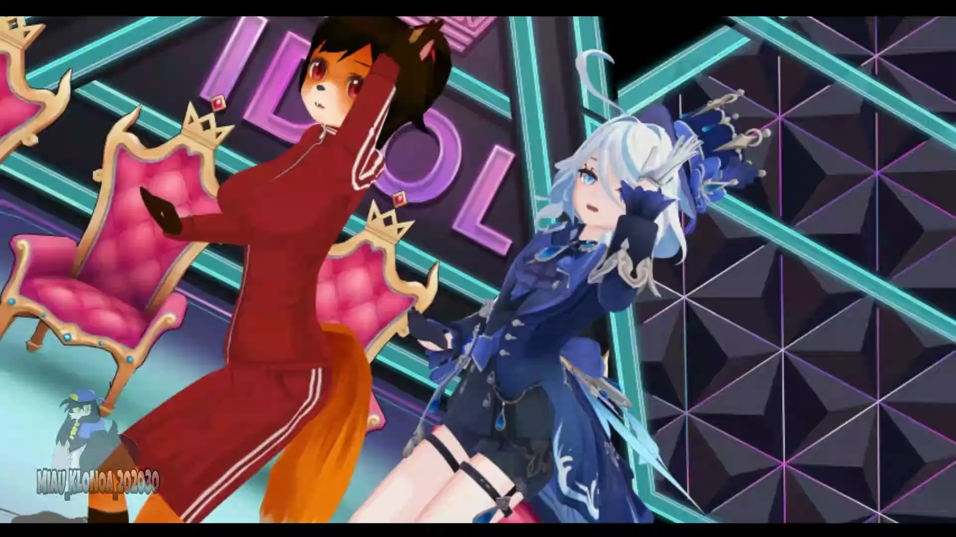 🎵Twice-Fancy🎵 Furina & Andrea_Chan Nude Foxgirl MMD Sexy
