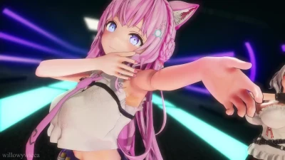 [MMD] Sakamata Chloe e Hakui Koyori - Seios Gigantes e Dança Sexy