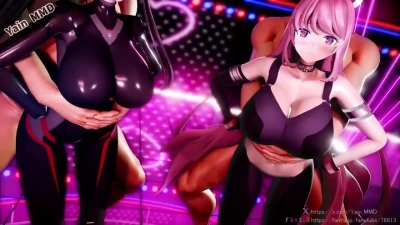 【MMD R-18】Yain Desata su Ooppai ver1 SEX Explícito【Blue Archive】