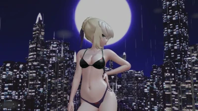 Gray Pregnant Model Fate MMD R17 Mister ที่ Blackrose Resort ชุดว่ายน้ำ