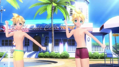 🔞Len Desnudo y Bailando | Ídolo Sexy Punkish Verano [Mods Project DIVA]