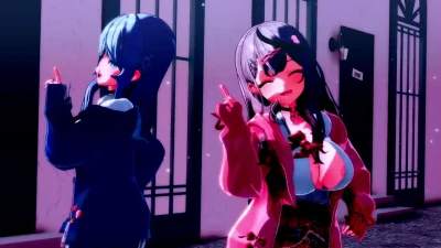 【MMD】Сакамата Хлоя и Амагаи Рука в “Chatter Chatter” с Ooppai