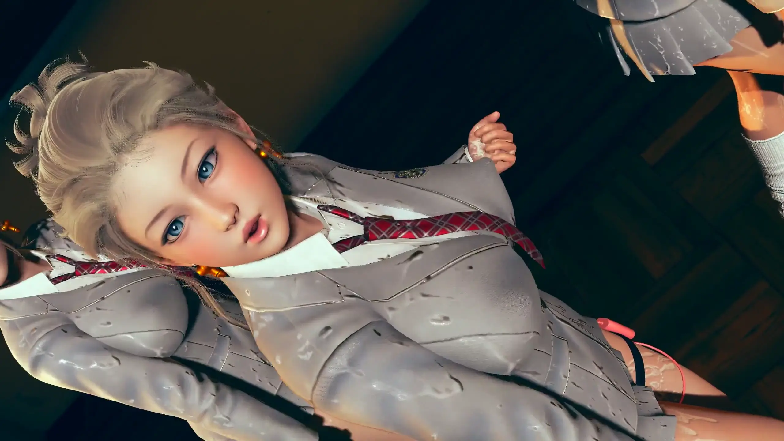 44 LILAC (Slave) Undressing Ver. | TS School Uniform Dance & Bukkake