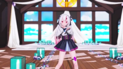【Versão Toy】Nakiri Ayame em Strip VTuber Desesperada MMD