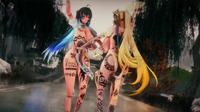 【舞 QOS】Baile Sexy de 寄明月❤️秧秧 & 穗穗 con Una 紫色兔子 Atrevida