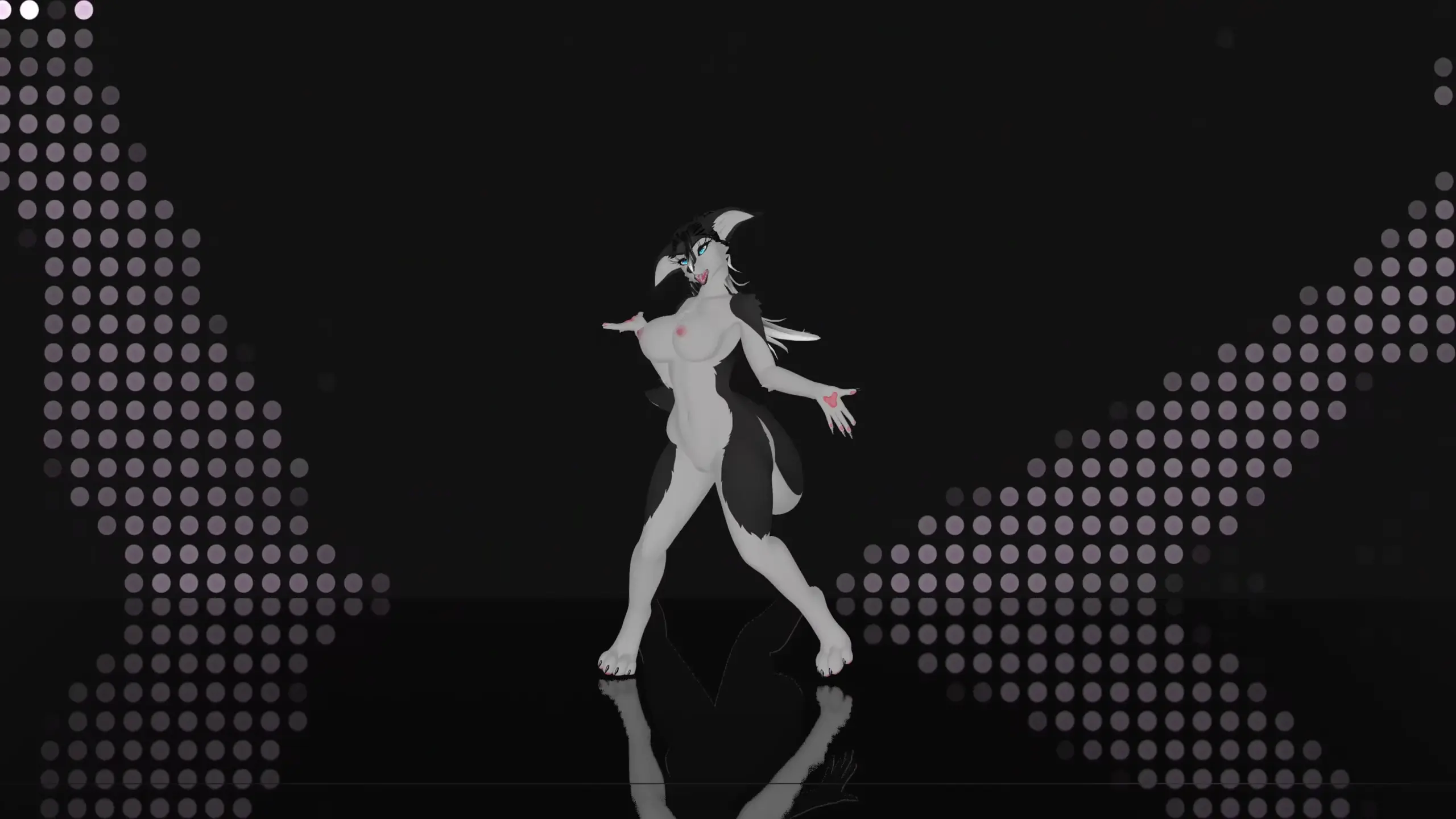VRChatファーリーモデルMMD - DarkWolf Iris Out ヌード【R18】
