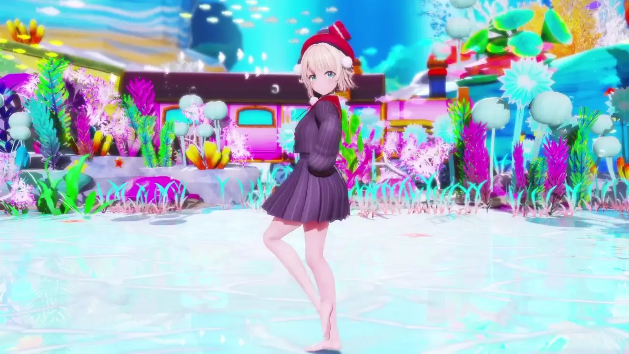DEEP BLUE TOWNへおいでよ with shigure ui & PPOO | Vtuber Strip MMD