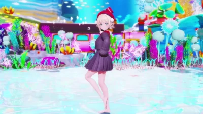 DEEP BLUE TOWNへおいでよ bersama shigure ui & PPOO - Vtuber Strip MMD
