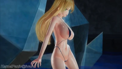 【MMD紳士】紐水着のアイリベルダさんが踊る変則腰ふりダンス