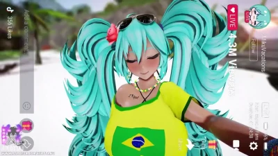 Masturbação Pública com Hatsune Miku Brasileira | Vídeo Curto NSFW