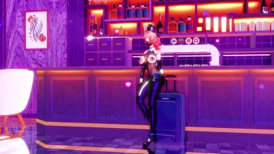 Qos Dance Explosivo com 哼哈喵: 蕾米逆兔 e Seda Full Body 【Hot Pink】 Zenless Zone