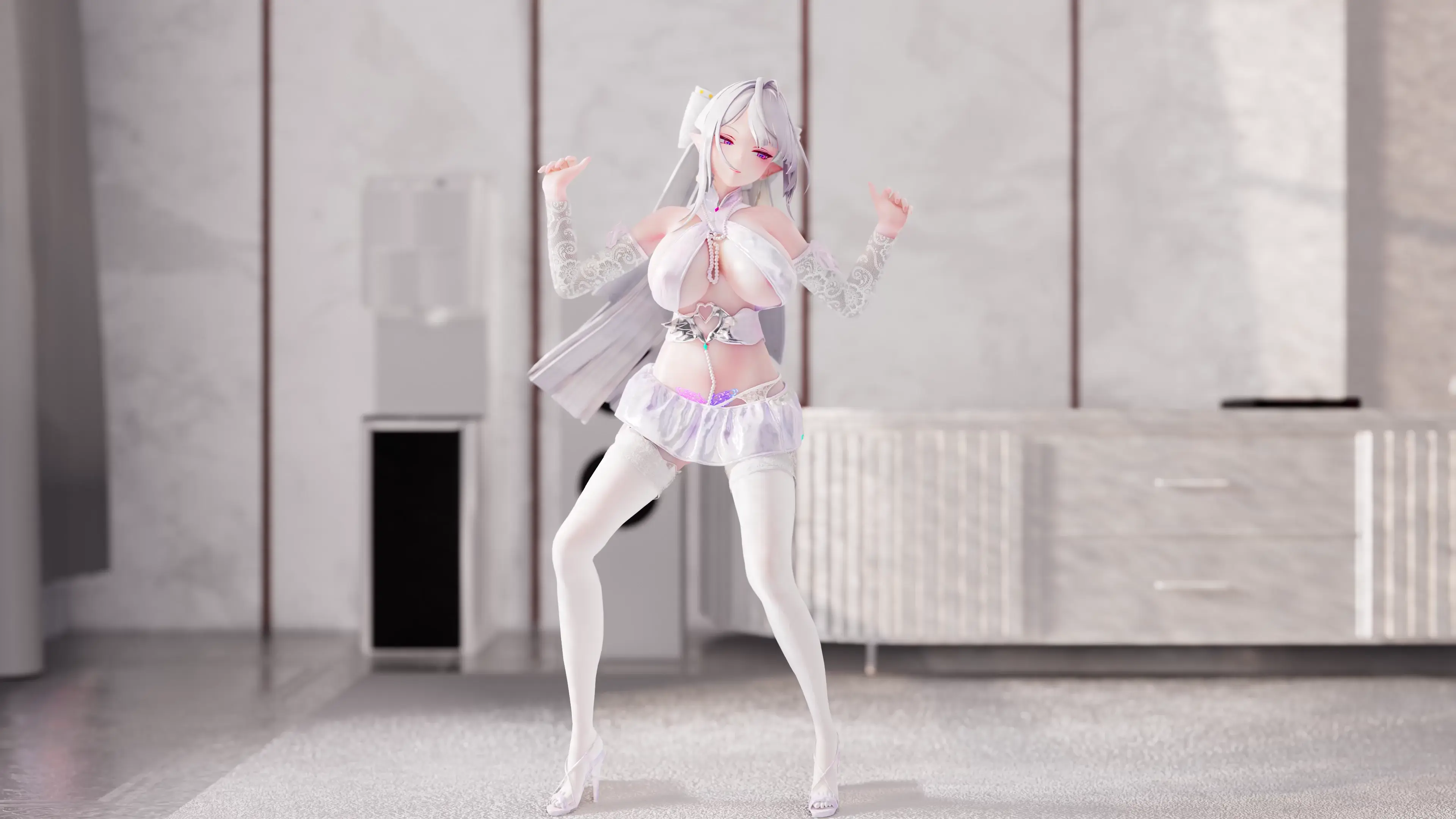 4K Explícito | Verilina en Vestido Blanco y Curvas Sensuales ¡@A_Lane!