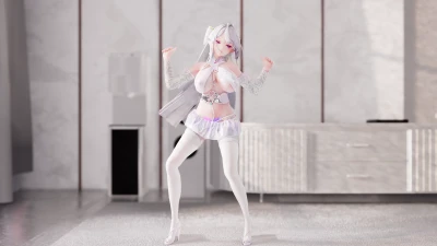 4K | Verilina in White Silk Dress & Hot Curves by @A_Lane Blender