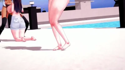 Yudachi Seksi Bersuara Futanari Menari di Deep Blue Town Kancolle