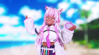 【褐色】มาสเตอร์มาแล้ว Hakui_koyori โชว์สตรีปลาย | PPOO MMD VTuber