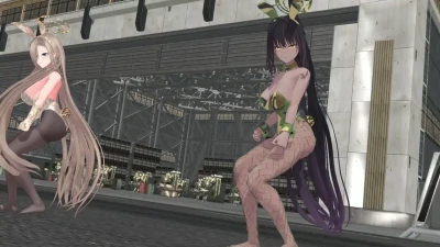 MMD Ichinose Asuna & Kakudate Karin в военном бани-сюте Elect