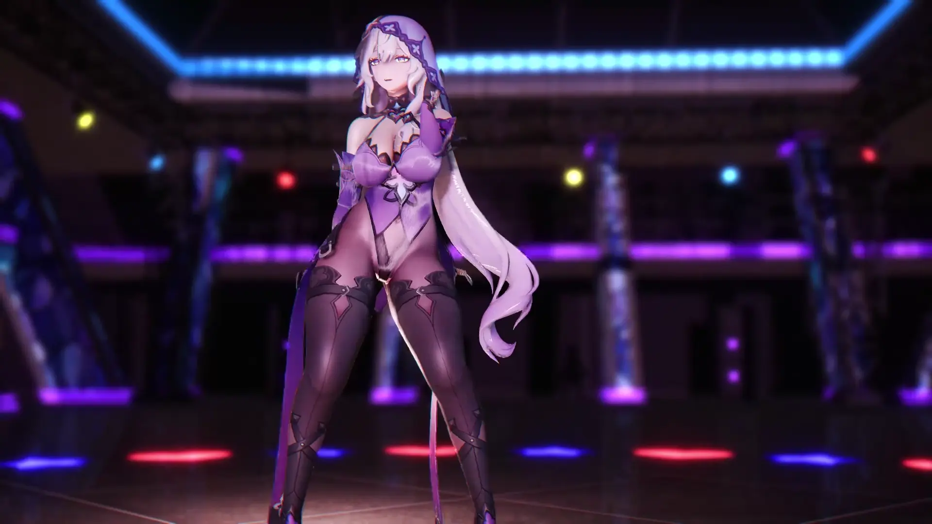 SEXY Cisne Negro ♥ Grandes Tetas, Culo Durazno, Medias Negras ♥ 萌新ちゃん Blender