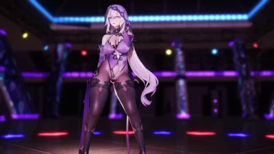 SEXY 黑天鵝♥ 巨乳蜜桃臀 黑絲美腿 ♥ 萌新ちゃん Blender
