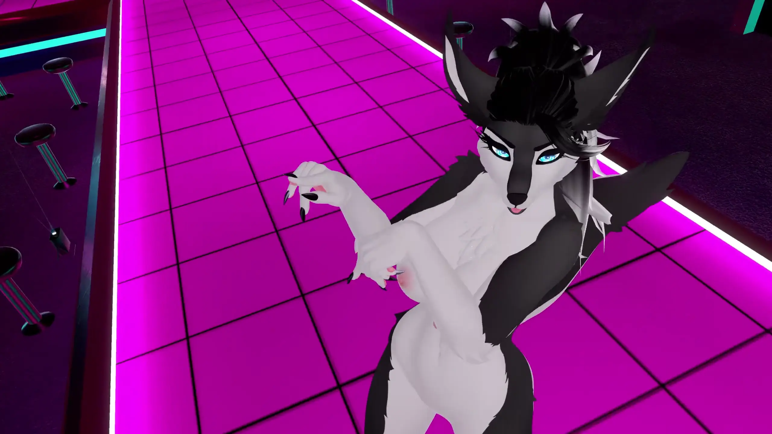 VRChat Furry MMD - Savage DarkWolf 裸體 1440p 60fps R18