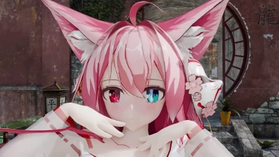 Shion_Aquamarine: Gadis Miko Berbaju Putih Pink Mampu Pinjam Serangan dan Tambah Serangan