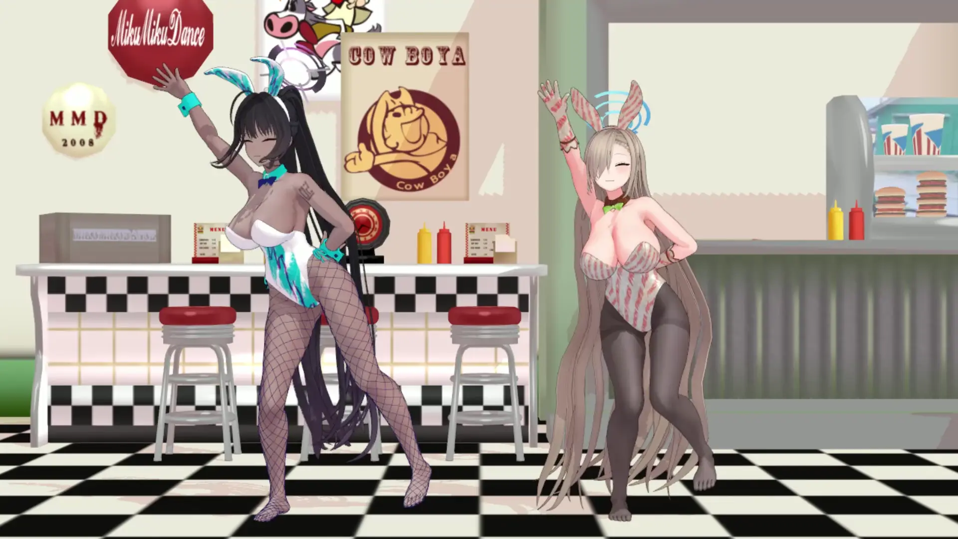 MMD 市之濑明日奈 & 角立佳琳 - 兔女郎裝 Happy Synthesizer