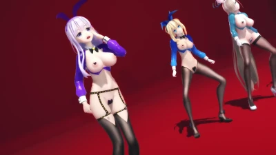 [MMD] STEP 逆バニー Hazy ชุดบันนี่สุดเซ็กซี่กับ BB และ Asuna