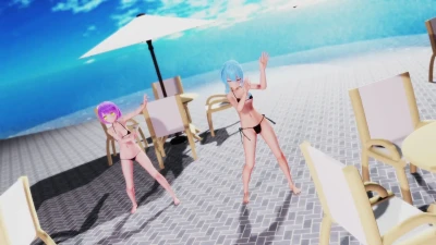 Arrase com 爽快奪回Sunlight e Camel em 60fps Micro Bikini MMD