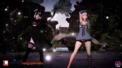 MMD NieR Kaine и 2B: Нечестивая Танцевальная Пародия