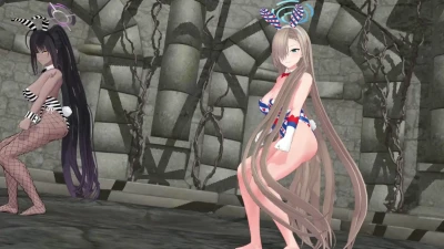 MMD Ichinose Asuna & Kakudate Karin en Bunny Suit ELECT - Blue Archive