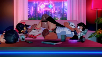 Noite de Jogo! EroBastard, NTR, Peitos Grandes e Pele Escura