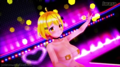 Yozora Mel en Bikini Dorado Bailando Melancólico | hololive MMD