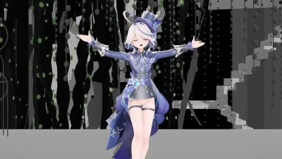 Furina Princesa Desnuda en Rabbit Hole | Genshin Impact MMD