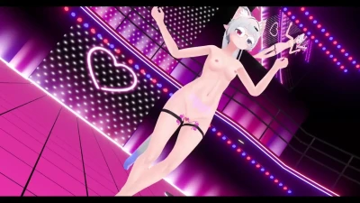 Gokuraku Jodo в MMD с Eliteeric: ню, вибратор и squirt