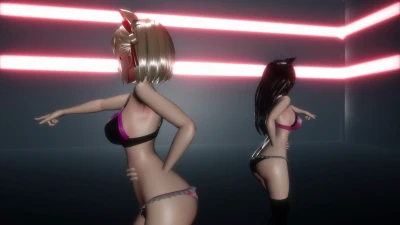 Pinkcat / Lycoris Recoil 錦木千束 и 井ノ上たきな MMD от 黒飴改