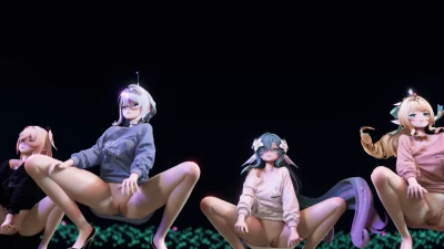 Blender256 【 薇斯纳&莉奈娅&奥黛塔&沃雅妮莎-Marionette】 Juicy จาก Genshin Impact