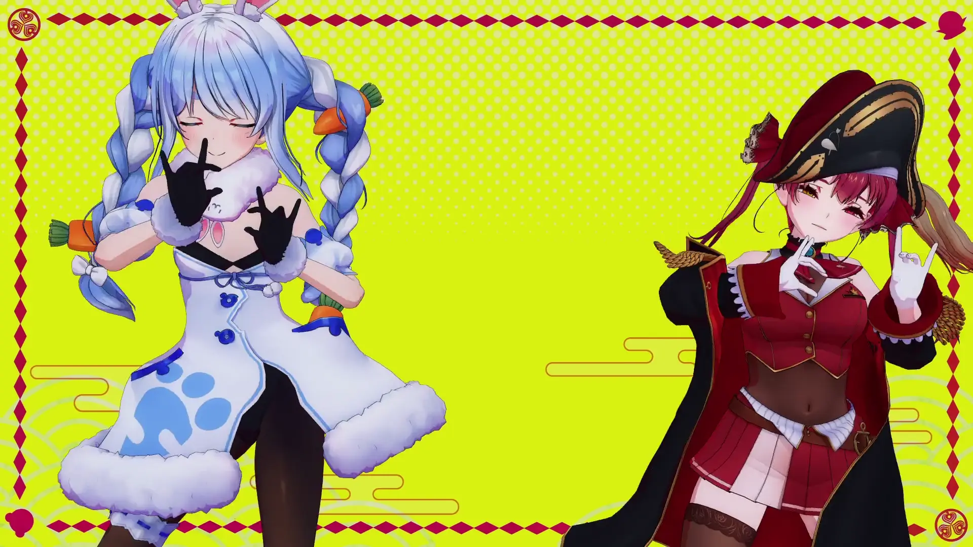 PKMR / キスキツネ by nissinn | Hololive Marine & Pekora R18 MMD