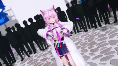 【Shy Panties Variations】#SuperCute hakui_koyori VTuber Strip MMD