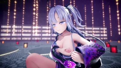 Show de Striptease e Masturbação com tro | Blue Archive Sexy