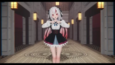 新興宗教 - 裸體羞澀Nakiri Ayame的性感舞蹈 MMD版