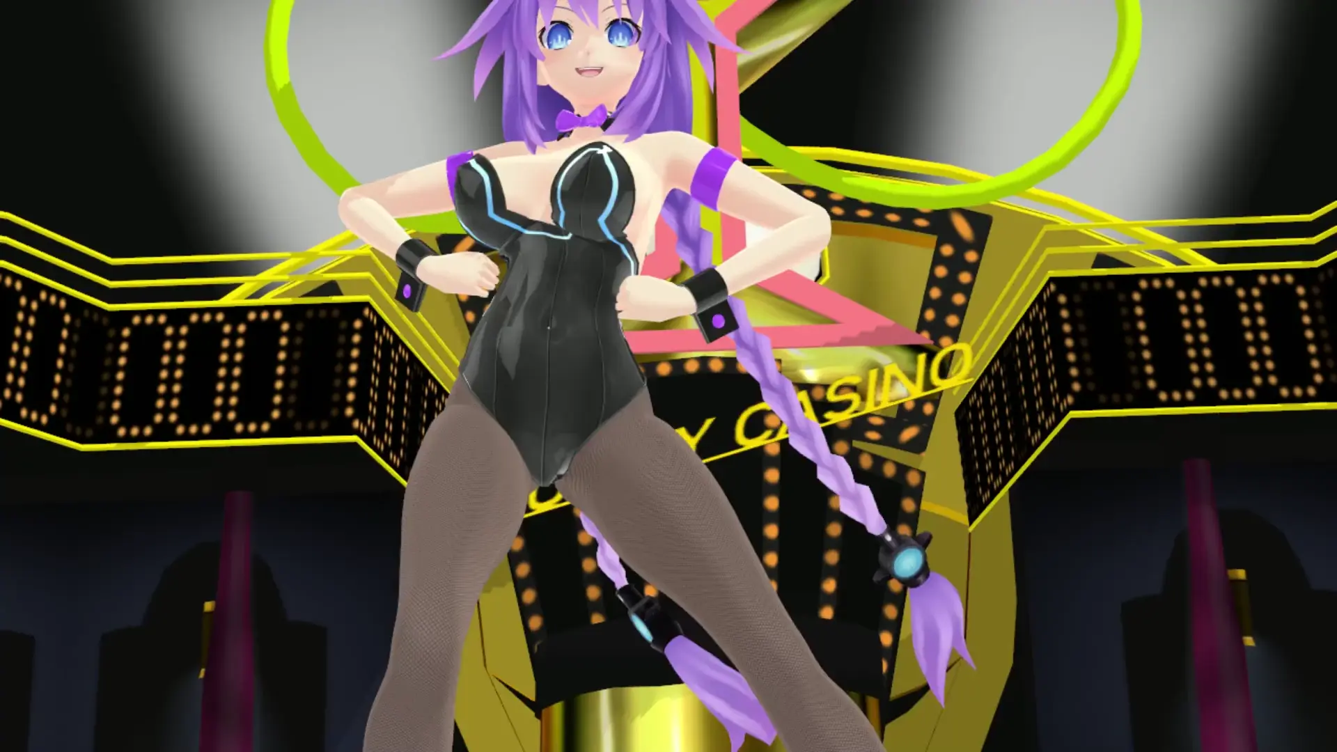 MMD Purple Heart - Bass Knight dengan Seksi Playboy Bunny Outfit