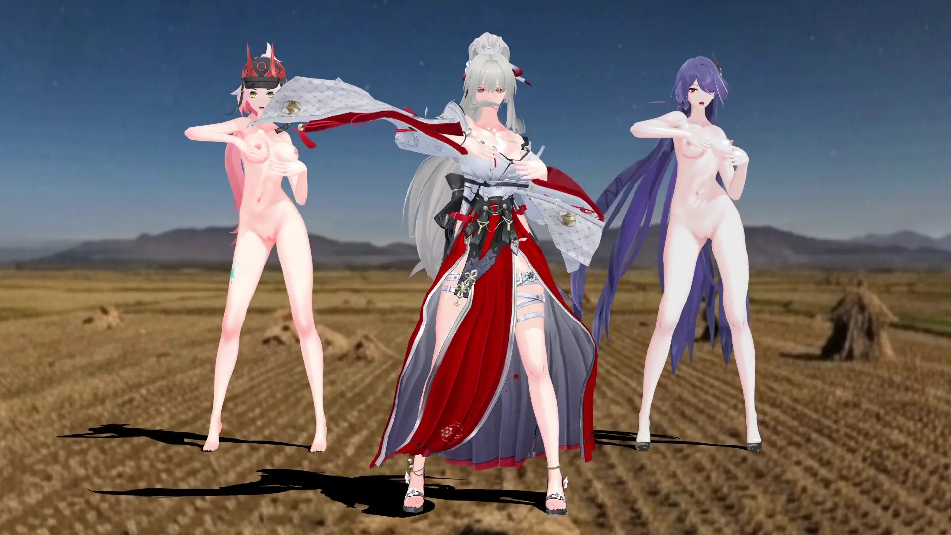 031: Girls - Hiyuki, Rappa & Acheron Naked Dance Strip MMD