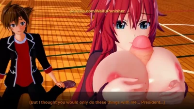Highschool DxD - Partida Sexual Explosiva 6 com Rias Gremory e Waifu