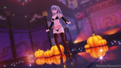 【VOCALOID: MIKU】¡Halloween Feliz! Baile Sexy de Myrren MMD