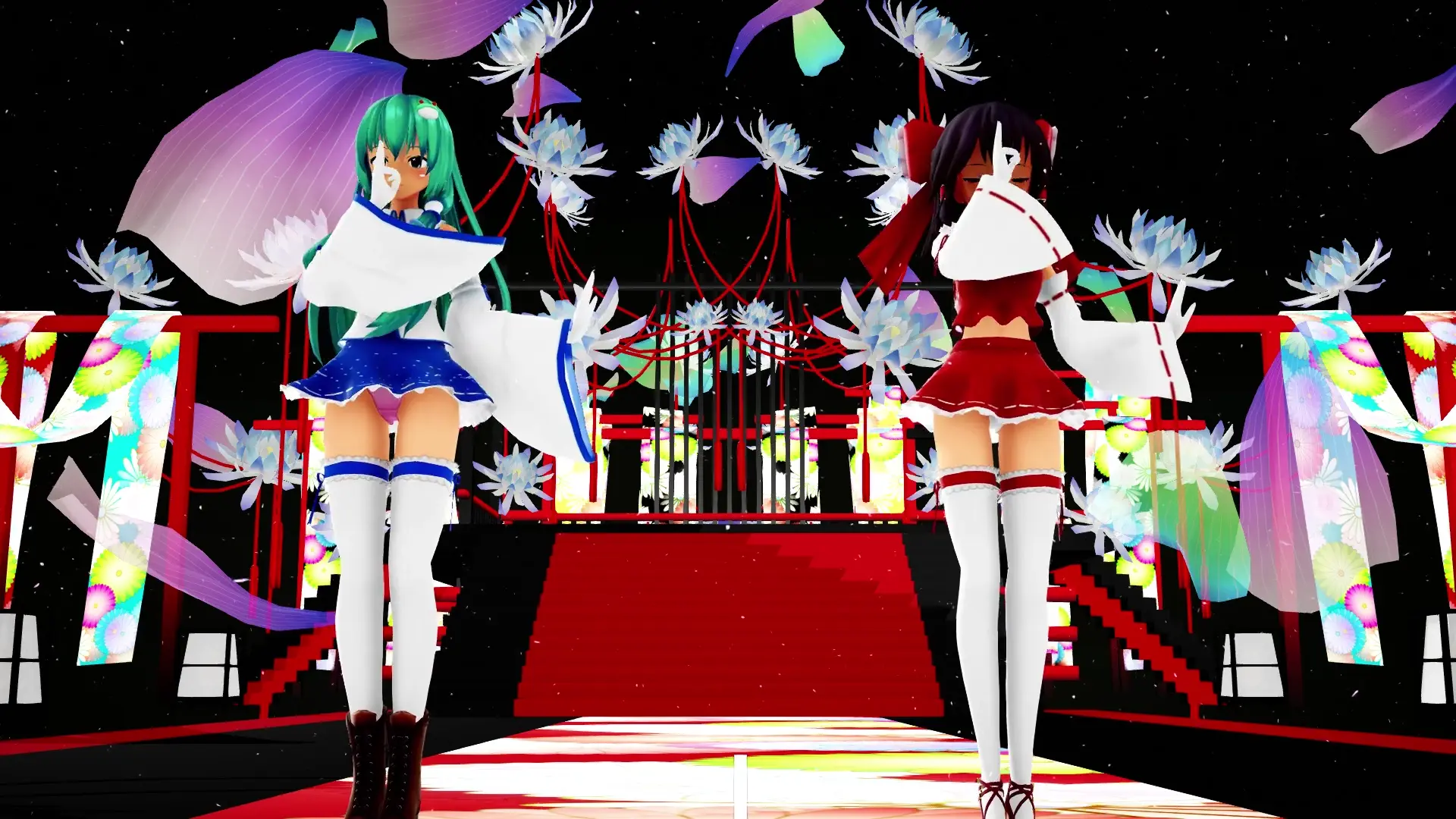 Wakame-чан, Рейму и Санаэ – зажигательный танец Touhou от Takesiman