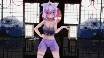 Nekomata Okayu - Queencard MMD Hololive Dance Magic