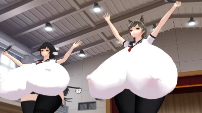 Super Busty Takao & Atago (Azur Lane) Sexy VibaHappy MMD
