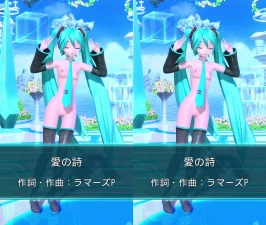 [Cross-eye 3D] Love Song by Hatsune Miku - Project DIVA AFT Dance