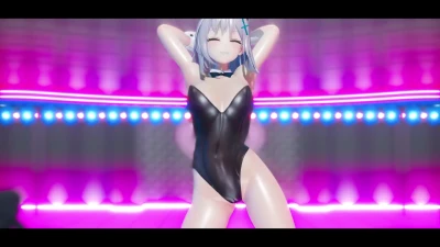 Широко🐰 Ganimata танец в костюме зайки! Blue Archive 60fps MMD