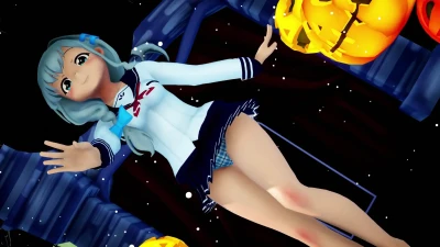 Wakame-chan Transforms with Umiharuka in Battle Girl High School Action